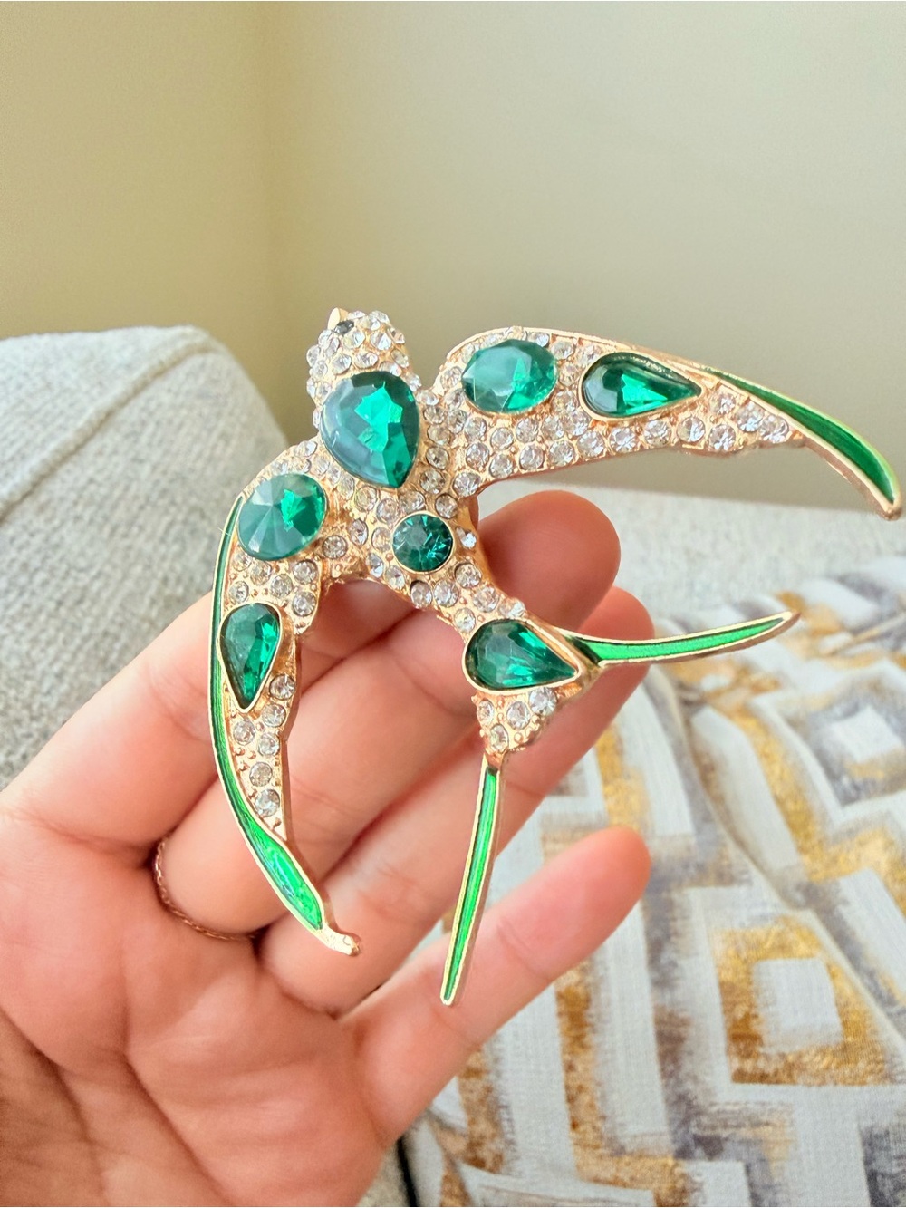 Shiny Crystal Animal Bird Brooch Pin - Picture 5 of 6